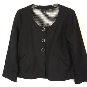 H&M Black 3/4 Sleeve Jacket Sz M
